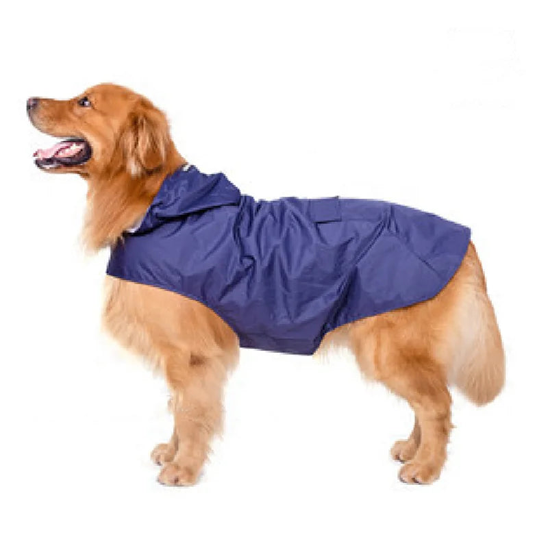 Dog Raincoat Waterproof Hoodie Jacket Rain Poncho Pet Rainwear Clothes with Reflective Stripe for All Sizes Big Puppies