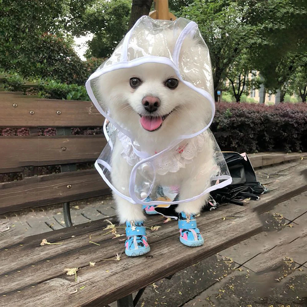 Pet Supplies Dog Raincoat Puppy Transparent Raincoat Dog Hooded Waterproof Jacket Waterproof Clothing Soft Small Dog Poncho