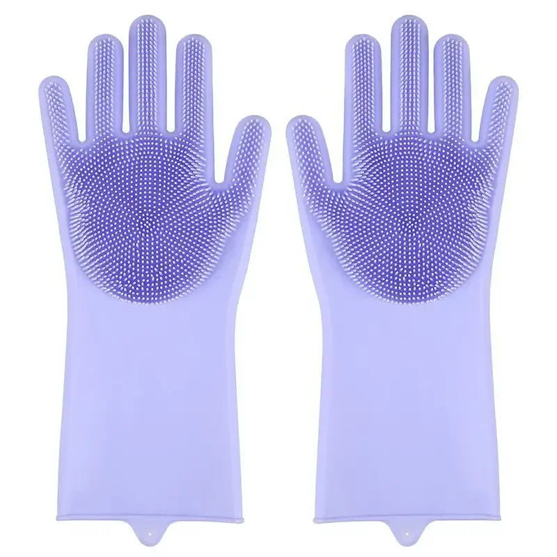 Pet Grooming Cleaning Gloves Dog Cat Bathing Shampoo Glove Scrubber Magic Dishwashing CleannerSponge Silicon Hair Removal Glove