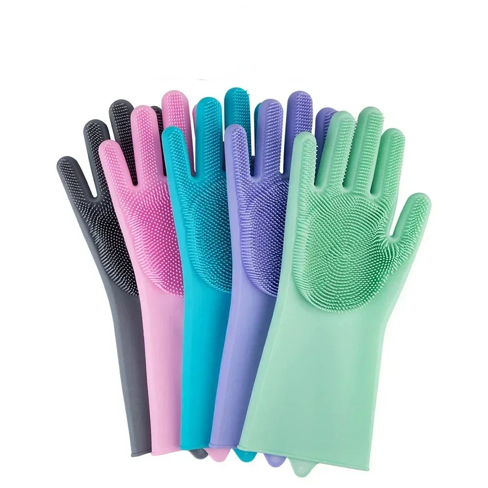 Pet Grooming Cleaning Gloves Dog Cat Bathing Shampoo Glove Scrubber Magic Dishwashing CleannerSponge Silicon Hair Removal Glove