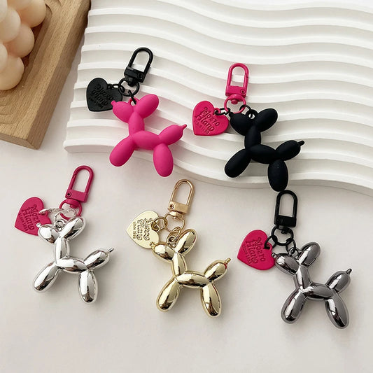 Y2K Balloon Dog Keychain Models for Girls Sweet Ins Style Balloon Dog Phone Chain Key Buckle Accessories Bag Pendant Toys New