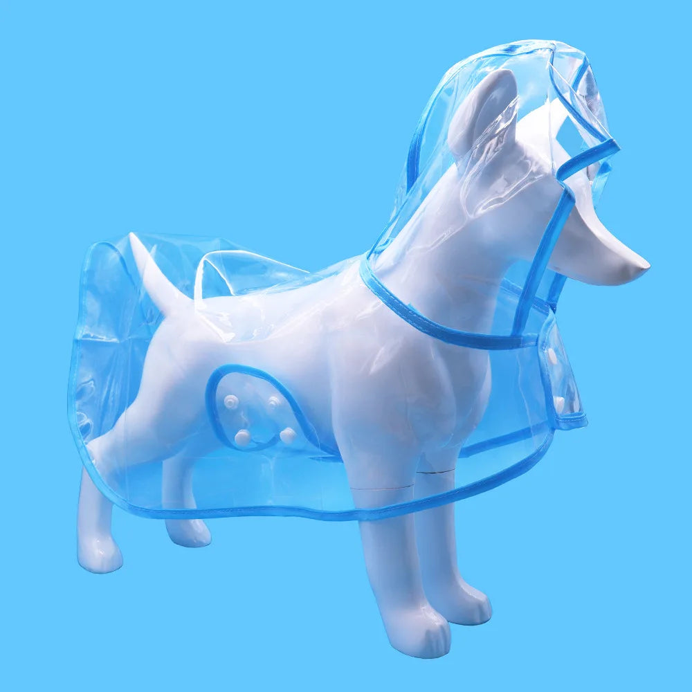 Pet Supplies Dog Raincoat Puppy Transparent Raincoat Dog Hooded Waterproof Jacket Waterproof Clothing Soft Small Dog Poncho