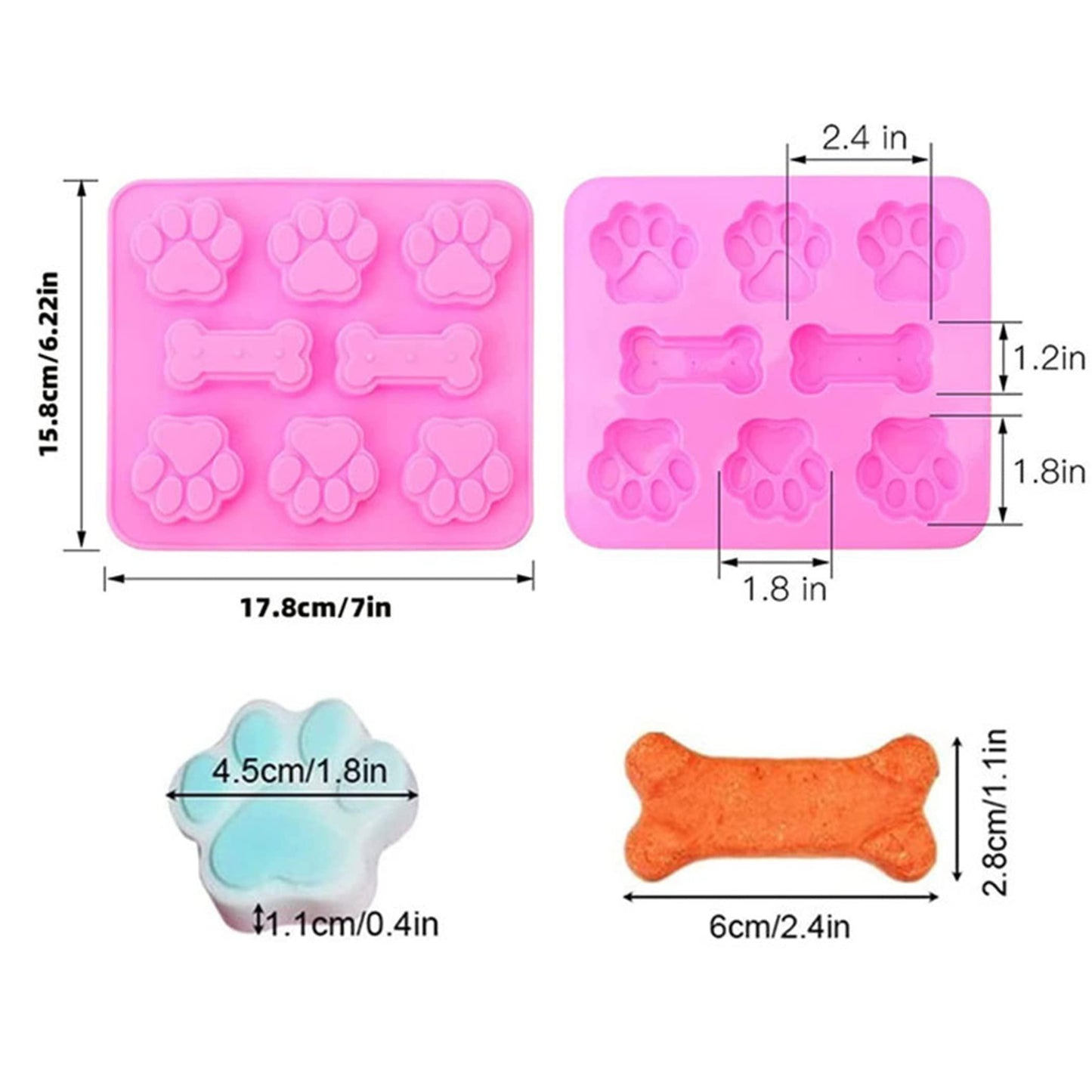 Puppy paw bone silicone mold baking mold used for jelly candy