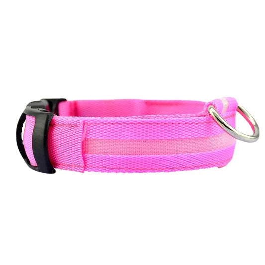 Glowing collar nylon collar dog leash collar glow-in-the-dark rechargeable collar dog collar pet supplies