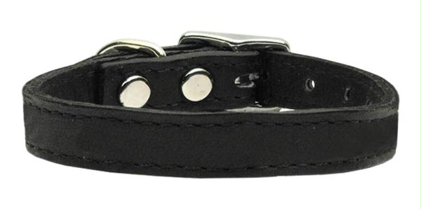 Mirage Pet Products 83-25 10Bk Plain Leather Collars Black 10